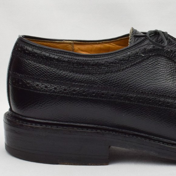 Vintage Men\'s Jarman Regency  Black Textured Leather Brogue Wingtip Oxford Shoes main image 5